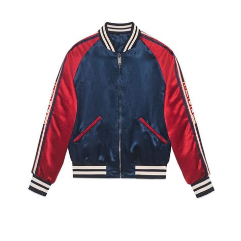 gucci stripe reversible acetate bomber|GUCCI .